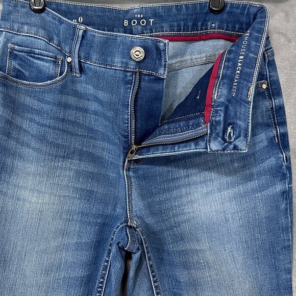 WHBM The Boot High-Rise Medium Wash Jeans Sz 0 - Picture 3 of 12